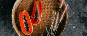 Preview wallpaper papaya, fruit, ears, basket