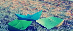 Preview wallpaper paper boats, origami, surface