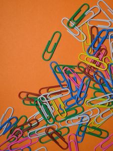 Preview wallpaper paper clip, multicolored, paper, orange