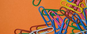 Preview wallpaper paper clip, multicolored, paper, orange