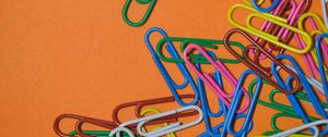 Preview wallpaper paper clip, multicolored, paper, orange