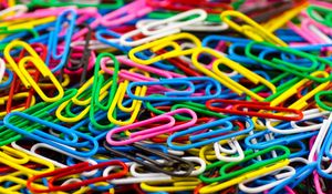 Preview wallpaper paper clips, colored, fixation