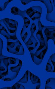 Preview wallpaper paper cut, blue, structure, shape, volume