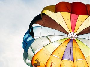 Preview wallpaper parachute, adrenaline, flying, sky, colorful