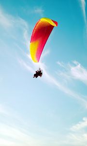 Preview wallpaper parachute, flight, extreme, sky, height
