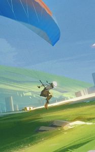 Preview wallpaper parachute, parachutist, art