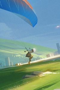 Preview wallpaper parachute, parachutist, art