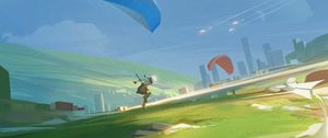 Preview wallpaper parachute, parachutist, art