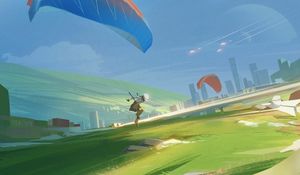 Preview wallpaper parachute, parachutist, art