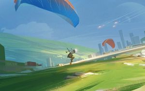 Preview wallpaper parachute, parachutist, art