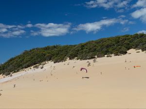 Preview wallpaper parachutist, beach, sand, sport, extreme