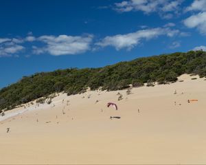 Preview wallpaper parachutist, beach, sand, sport, extreme