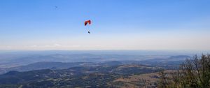 Preview wallpaper parachutists, mountains, height, flight