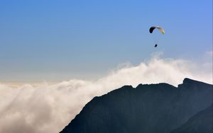 Preview wallpaper paraglider, flying, sky, mountains, extreme