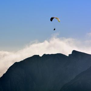 Preview wallpaper paraglider, flying, sky, mountains, extreme