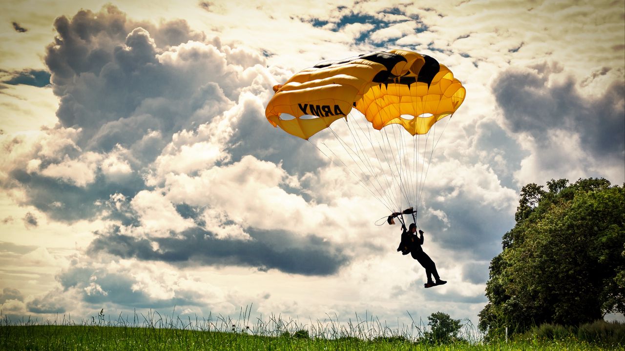 Wallpaper paraglider, paragliding, flying