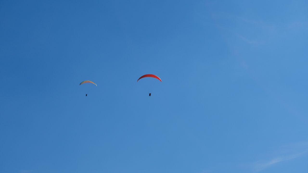 Wallpaper paragliders, sky, minimalism, flight