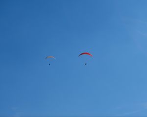 Preview wallpaper paragliders, sky, minimalism, flight