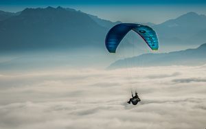 Preview wallpaper paragliding, sky, clouds