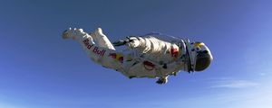 Preview wallpaper paratrooper, red bull, jumping, flying, suit
