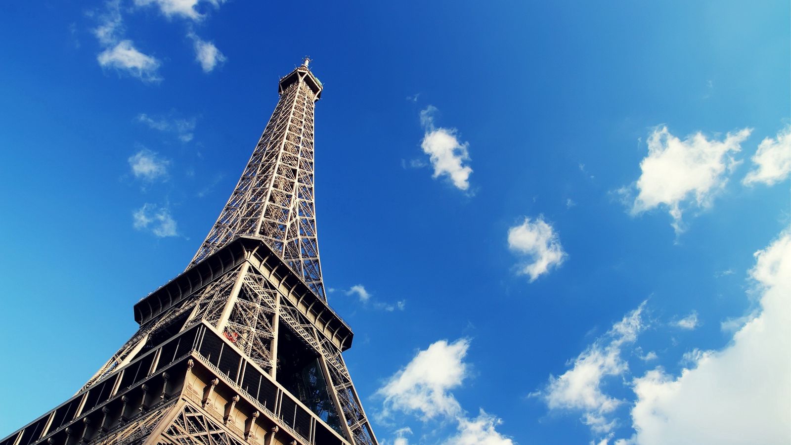 Download wallpaper 1600x900 paris, france, eiffel tower, sky ...