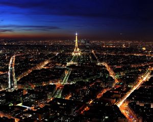 Preview wallpaper paris, france, night, top view, city lights