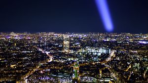 Preview wallpaper paris, lights, buildings, view, france, dark