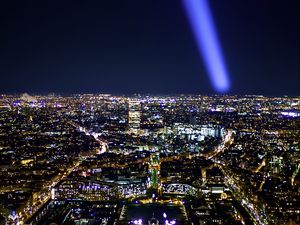 Preview wallpaper paris, lights, buildings, view, france, dark