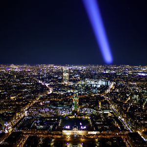 Preview wallpaper paris, lights, buildings, view, france, dark