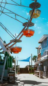 Preview wallpaper park, attraction, ferris wheel, summer