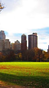 Preview wallpaper park, evening, new york, foliage, home