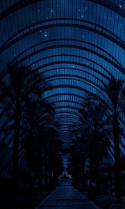 Preview wallpaper park, greenhouse, light, night