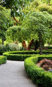 Preview wallpaper park, new zealand, landscape, christchurch, shrubs, design, nature