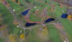 Preview wallpaper park, paths, lakes, trees, aerial view