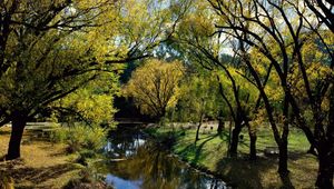 Preview wallpaper park, rest, river, trees, autumn, australia