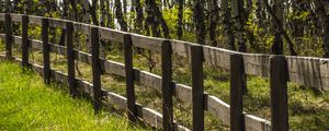 Preview wallpaper park, trees, grass, fence, nature