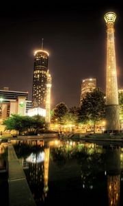 Preview wallpaper park, usa, centennial atlanta, night, hdr