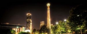 Preview wallpaper park, usa, centennial atlanta, night, hdr