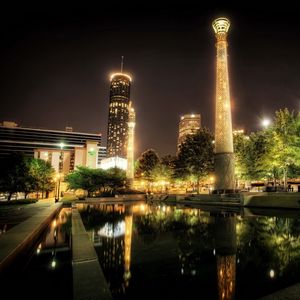 Preview wallpaper park, usa, centennial atlanta, night, hdr