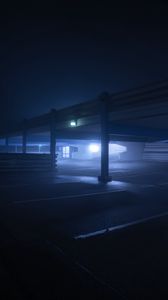 Preview wallpaper parking, night, lights, glow, shady