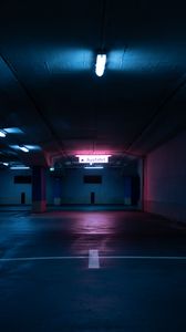 Preview wallpaper parking, underground, light, neon