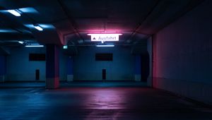 Preview wallpaper parking, underground, light, neon