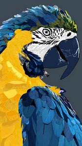Preview wallpaper parrot, macaw, art, bird