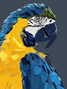 Preview wallpaper parrot, macaw, art, bird