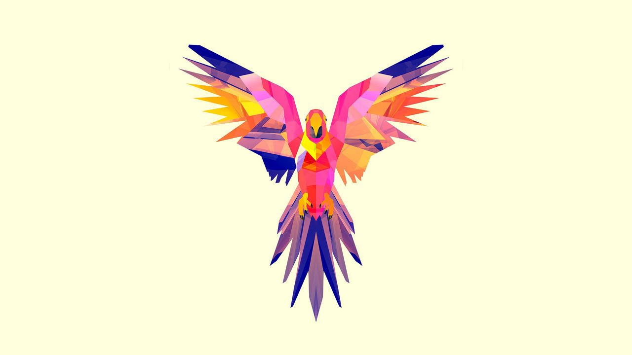 Wallpaper parrot, vector, drawing, bright, color