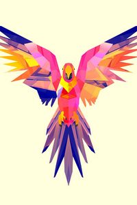 Preview wallpaper parrot, vector, drawing, bright, color