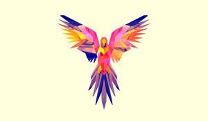 Preview wallpaper parrot, vector, drawing, bright, color