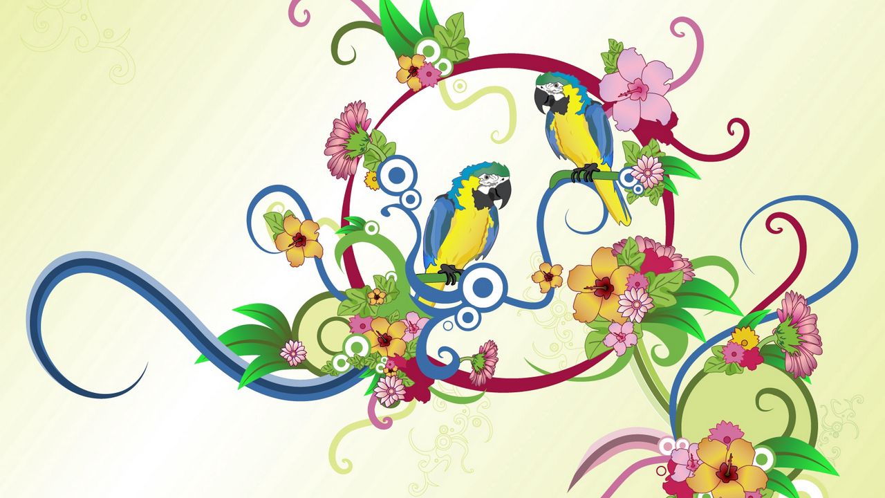 Wallpaper parrots, colorful, colors, patterns