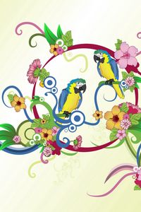 Preview wallpaper parrots, colorful, colors, patterns