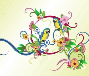 Preview wallpaper parrots, colorful, colors, patterns